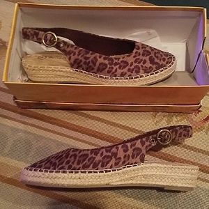 Bella vita leopard suede espadrilles wedges